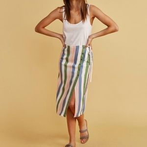 Marine Layer wrap skirt in multi stripe